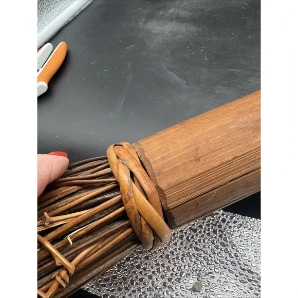 Hearth Broom Natural Straw Craft Whisk Broom Handle 33" Handmade Cobweb Broom - Picture 9 of 9